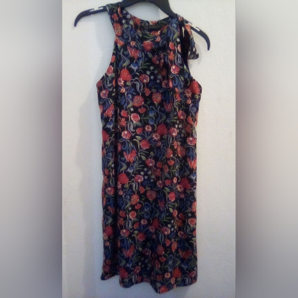 Zara Basic Floral  Sleeveless Halter Mini Dress  Size S Spring Summer
